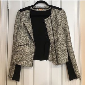 Rebecca Minkoff Frayed ZIp Front Jacket